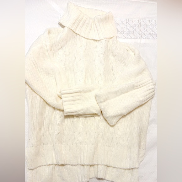Copper Key Cream Cable Knit Turtleneck Sweater NWOT - Picture 2 of 8
